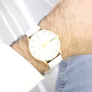 ΡΟΛΟΙ OOZOO  C11305 OOZOO Timepieces White Leather Strap