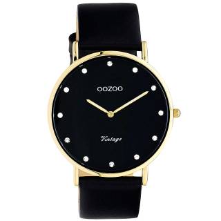 ΡΟΛΟΙ OOZOO  C20248 OOZOO Vintage Crystals  Black Leather Strap