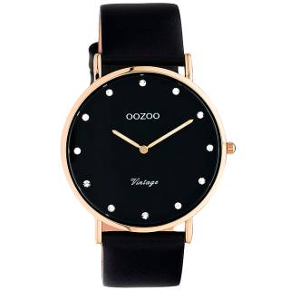 ΡΟΛΟΙ OOZOO  C20249 OOZOO Vintage Crystals Black Leather Strap