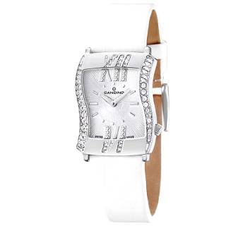 ΡΟΛΟΙ CANDINO  C4424/1 CANDINO Ladies Crystals White Leather Bracelet