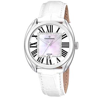 ΡΟΛΟΙ CANDINO  C4463/1 CANDINO Ladies Crystals White Leather Strap