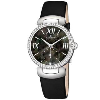 ΡΟΛΟΙ CANDINO  C4499/2 CANDINO Ladies Crystals Black Leather Strap