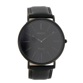 ΡΟΛΟΙ OOZOO C7301  OOZOO Timepieces Vintage Black Leather Strap