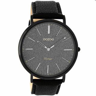 ΡΟΛΟΙ OOZOO  C8809 OOZOO Vintage Black Leather Strap