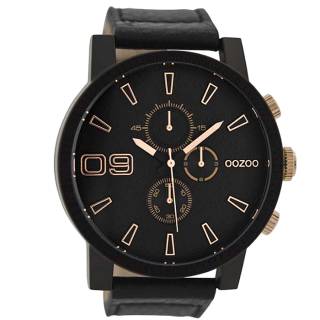 ΡΟΛΟΙ OOZOO C9034 OOZOO Timepieces Black Leather Strap