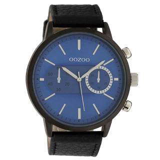 ΡΟΛΟΙ OOZOO C9270 OOZOO Chrono Black Leather Strap