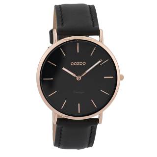 ΡΟΛΟΙ OOZOO  C9318 OOZOO Τimepieces Vintage Black Leather Strap