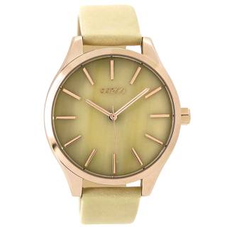 ΡΟΛΟΙ OOZOO C9500 OOZOO Timepieces Beige Leather Strap