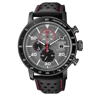 ΡΟΛΟΙ CITIZEN  CA0645-15H  CITIZEN Eco-Drive Chronograph Black Leather Strap