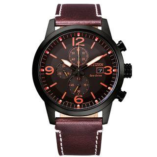 ΡΟΛΟΙ  CITIZEN CA0745-11E CITIZEN Eco-Drive Chronograph Brown Leather Strap