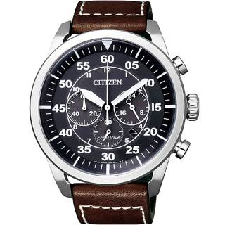 ΡΟΛΟΙ CITIZEN  CA4210-16E CITIZEN Eco-Drive Chrograph Brown Leather Strap