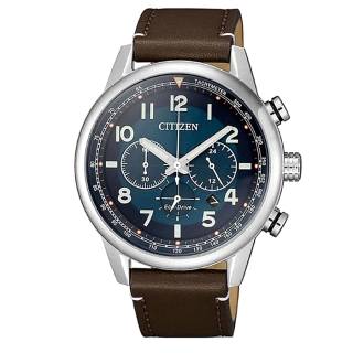 ΡΟΛΟΙ  CITIZEN CA4420-13L CITIZEN Eco-Drive Chronograph Brown Leather Strap