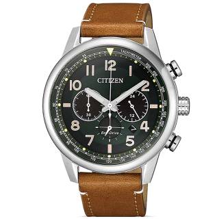 ΡΟΛΟΙ  CITIZEN CA4420-21X CITIZEN Eco-Drive Chronograph Brown Leather Strap