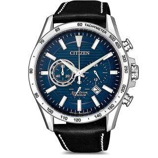 ΡΟΛΟΙ  CITIZEN  CA4440-16L CITIZEN Eco-Drive Eco-Drive Silver Titanium Black Leather Strap