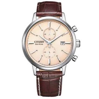 ΡΟΛΟΙ  CITIZEN  CA7061-26X CITIZEN Eco-Drive Chronograph Brown Leather Strap