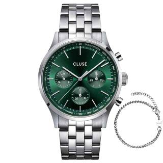 ΡΟΛΟΙ CLUSE CG20906 CLUSE Antheor Silver Stainless Steel Bracelet Gift Set