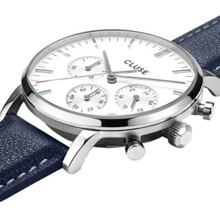 ΡΟΛΟΙ CLUSE CG21004 CLUSE Aravis Chronograph Blue Leather Strap Gift Set