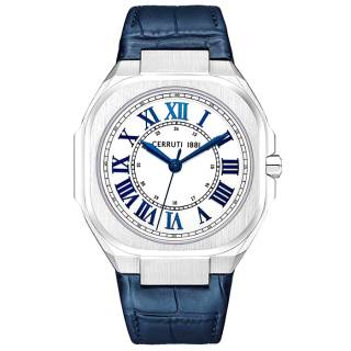 ΡΟΛΟΙ CERRUTI  CIWGA0050101 CERRUTI Leadri Blue Leather Strap