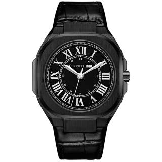 ΡΟΛΟΙ CERRUTI  CIWGA0050102 CERRUTI Leadri Black Leather Strap