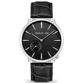 ΡΟΛΟΙ CERRUTI  CIWGA2111501 CERRUTI Carano Black Leather Strap