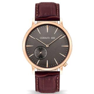 ΡΟΛΟΙ CERRUTI  CIWGA2111502 CERRUTI Carano Brown Leather Strap