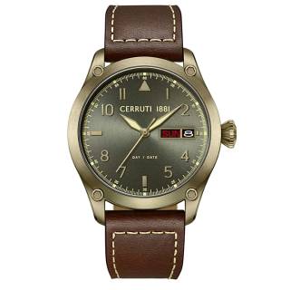 ΡΟΛΟΙ CERRUTI  CIWGB0023103 CERRUTI Borgatello Brown Leather Strap