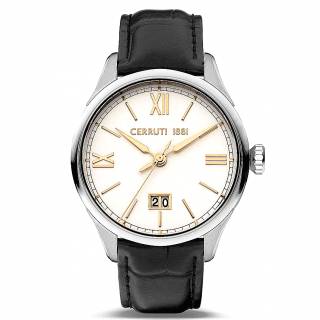 ΡΟΛΟΙ CERRUTI CIWGB2205801 CERRUTI Farneto Black Leather Strap