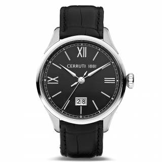 ΡΟΛΟΙ CERRUTI CIWGB2205804 CERRUTI Farneto Black Leather Strap