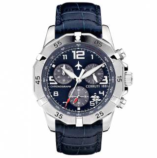 ΡΟΛΟΙ CERRUTI  CIWGC2224401 CERRUTI Manciano Chronograph Blue Leather Strap