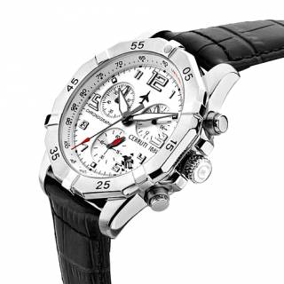 ΡΟΛΟΙ CERRUTI  CIWGC2224406 CERRUTI Manciano Chronograph Black Leather Strap