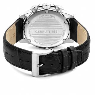 ΡΟΛΟΙ CERRUTI  CIWGC2224406 CERRUTI Manciano Chronograph Black Leather Strap