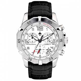 ΡΟΛΟΙ CERRUTI  CIWGC2224406 CERRUTI Manciano Chronograph Black Leather Strap