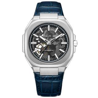 ΡΟΛΟΙ CERRUTI  CIWGE0050203 CERRUTI Leadri Automatic Blue Leather Strap