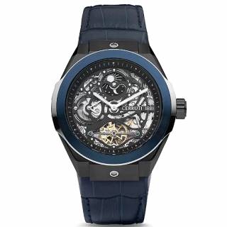 ΡΟΛΟΙ CERRUTI CIWGE2207202 CERRUTI Ruscello Automatic Blue Leather Strap