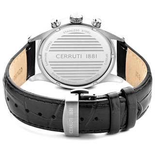 ΡΟΛΟΙ CERRUTI  CIWGF0007201 CERRUTI Cavareno Dual Time Black Leather Strap