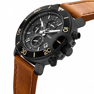 ΡΟΛΟΙ CERRUTI  CIWGF2224504 CERRUTI Positano Chronograph Brown Leather Strap