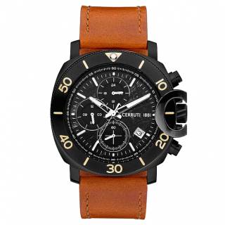 ΡΟΛΟΙ CERRUTI  CIWGF2224504 CERRUTI Positano Chronograph Brown Leather Strap