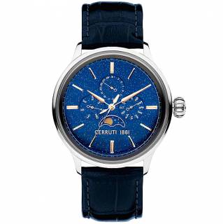 ΡΟΛΟΙ CERRUTI CIWGF2224605 CERRUTI Dervio Blue Leather Strap