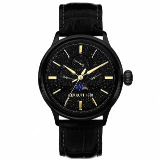 ΡΟΛΟΙ CERRUTI CIWGF2224606 CERRUTI Dervio Black Leather Strap