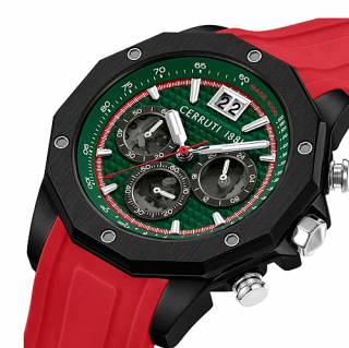 ΡΟΛΟΙ CERRUTI  CIWGO0019102 CERRUTI Molveno Chronograph Red Silicone Strap