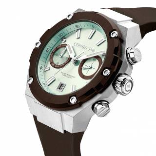 ΡΟΛΟΙ CERRUTI CIWGO2206101 CERRUTI Lucardo Multifunction  Brown Silicone Strap