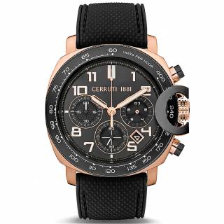 ΡΟΛΟΙ CERRUTI CIWGO2206802 CERRUTI Positano Chronograph  Black Silicone Strap