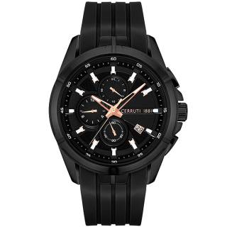 ΡΟΛΟΙ CERRUTI CIWGQ2108803 CERRUTI Turchino Chronograph Black Silicone Strap