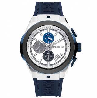 ΡΟΛΟΙ CERRUTI CIWGQ2224005 CERRUTI Ruscello Chronograph Blue Silicone Strap