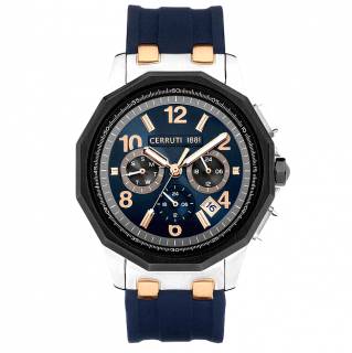 ΡΟΛΟΙ CERRUTI  CIWGQ2224102 CERRUTI Molveno Dual Time Blue Silicone Strap