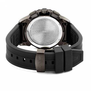 ΡΟΛΟΙ CERRUTI  CIWGQ2224103 CERRUTI Molveno Dual Time Black Silicone Strap