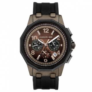 ΡΟΛΟΙ CERRUTI  CIWGQ2224103 CERRUTI Molveno Dual Time Black Silicone Strap