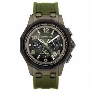 ΡΟΛΟΙ CERRUTI  CIWGQ2224104 CERRUTI Molveno Dual Time Green Silicone Strap