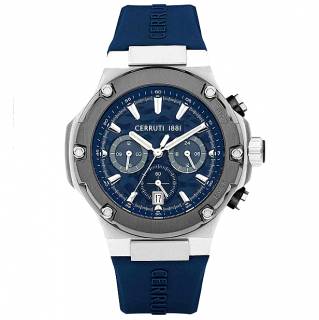 ΡΟΛΟΙ CERRUTI CIWGQ2224303 CERRUTI Lucardo Chronograph Blue Silicone Strap