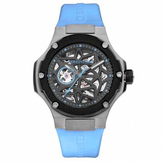 ΡΟΛΟΙ CERRUTI  CIWGR0007104 CERRUTI Lucardo Automatic Light Blue Silicone Strap